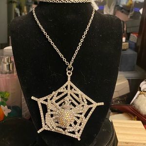 Bling Halloween silver gems Large Spiser Necklace